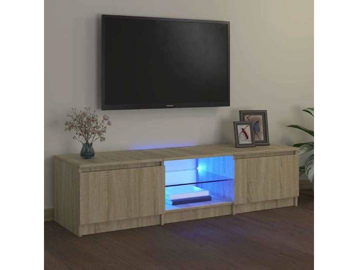 Meuble TV avec Lumières LED Armoire de Télévision Meuble Télé de Salon Armoire Basse Salle de Séjour Intérieur 804295