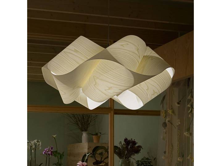 Design hanglamp Swirl, dimbaar, hout licht, Woon-/ Eetkamer, Hout, Design, hanglamp