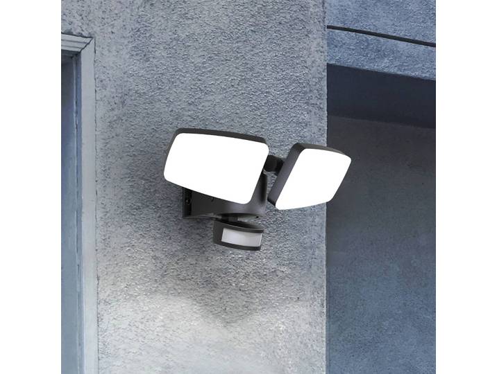 Heitronic LED-Solar-Außenwandleuchte Duplex, 2-flammig, Eckmontage Duplex, schwarz, Kunststoff