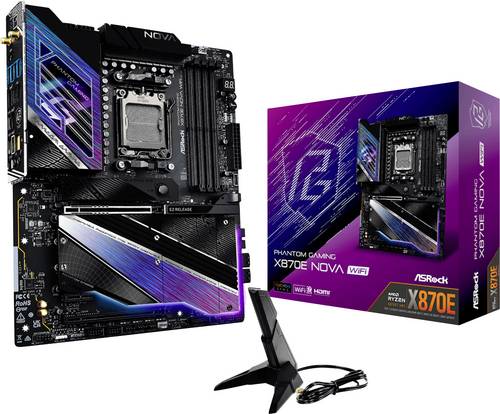 ASRock X870E Nova WiFi Mainboard Sockel (PC) AMD AM5 Formfaktor (Details) ATX