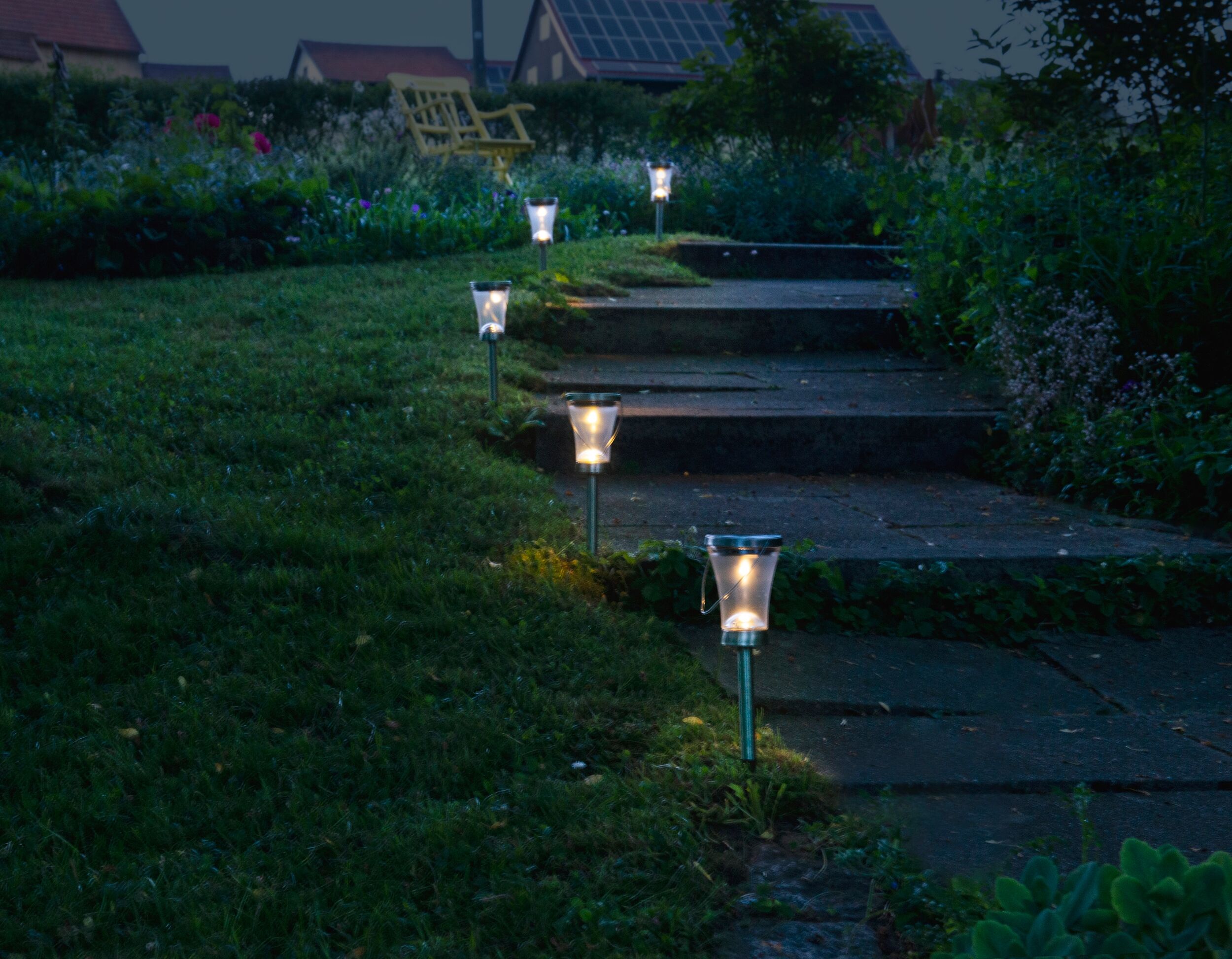 LED Solarleuchte NÄVE "Veronica", silber (silberfarben), H:39,5cm Ø:9cm, Leuchten, LED Solarleuchte