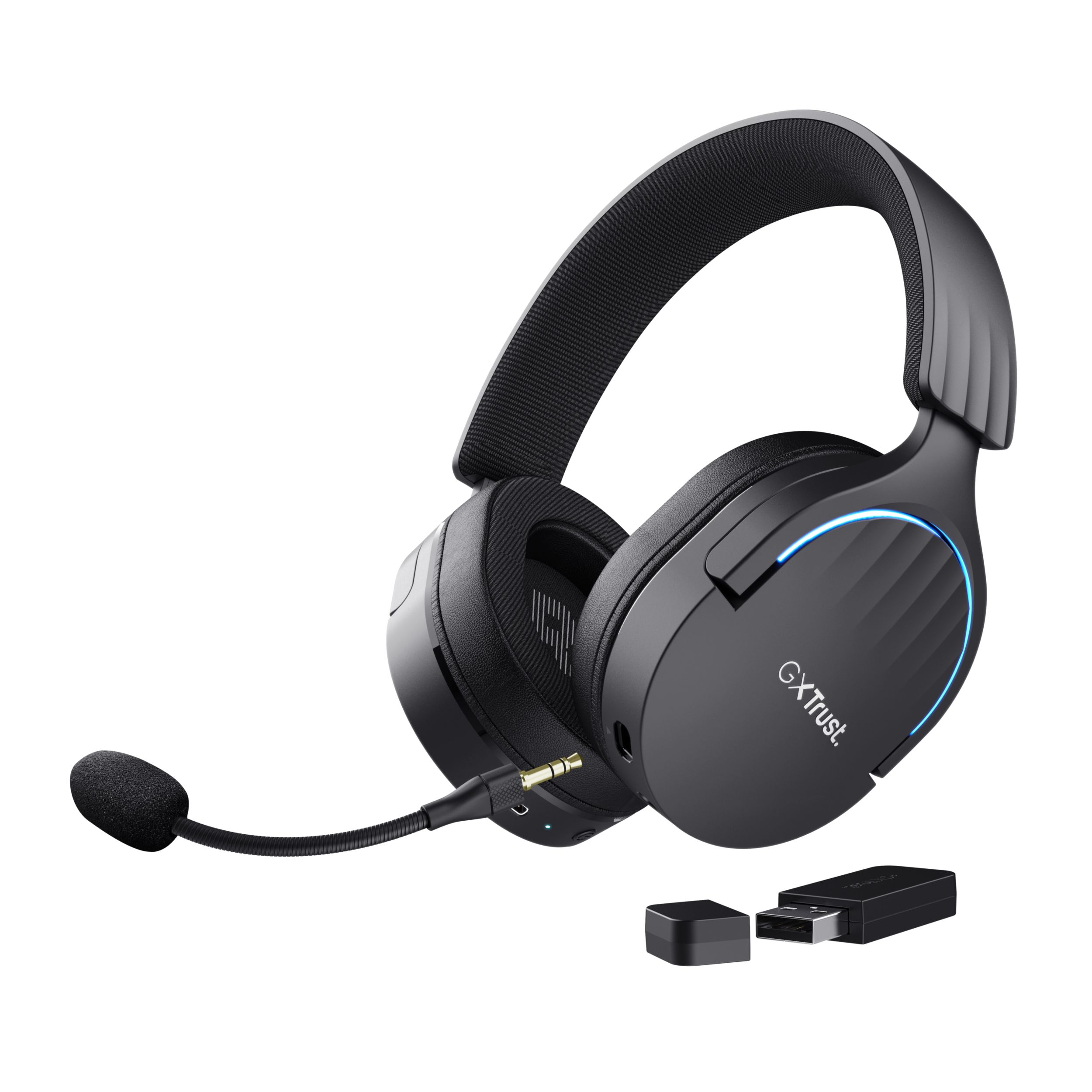 Trust GXT491 Fayzo Bluetooth Kopfhörer kabelgebunden&kabellos 22 h Laufzeit USB Typ-C (Schwarz) 24901