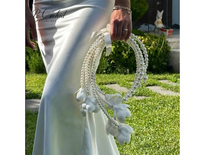 Peorchidée Magnolia perle cerceau de mariée Bouquet ivoire à la main fleurs de mariage artificielles Bouquets pour mariée de luxe 2026