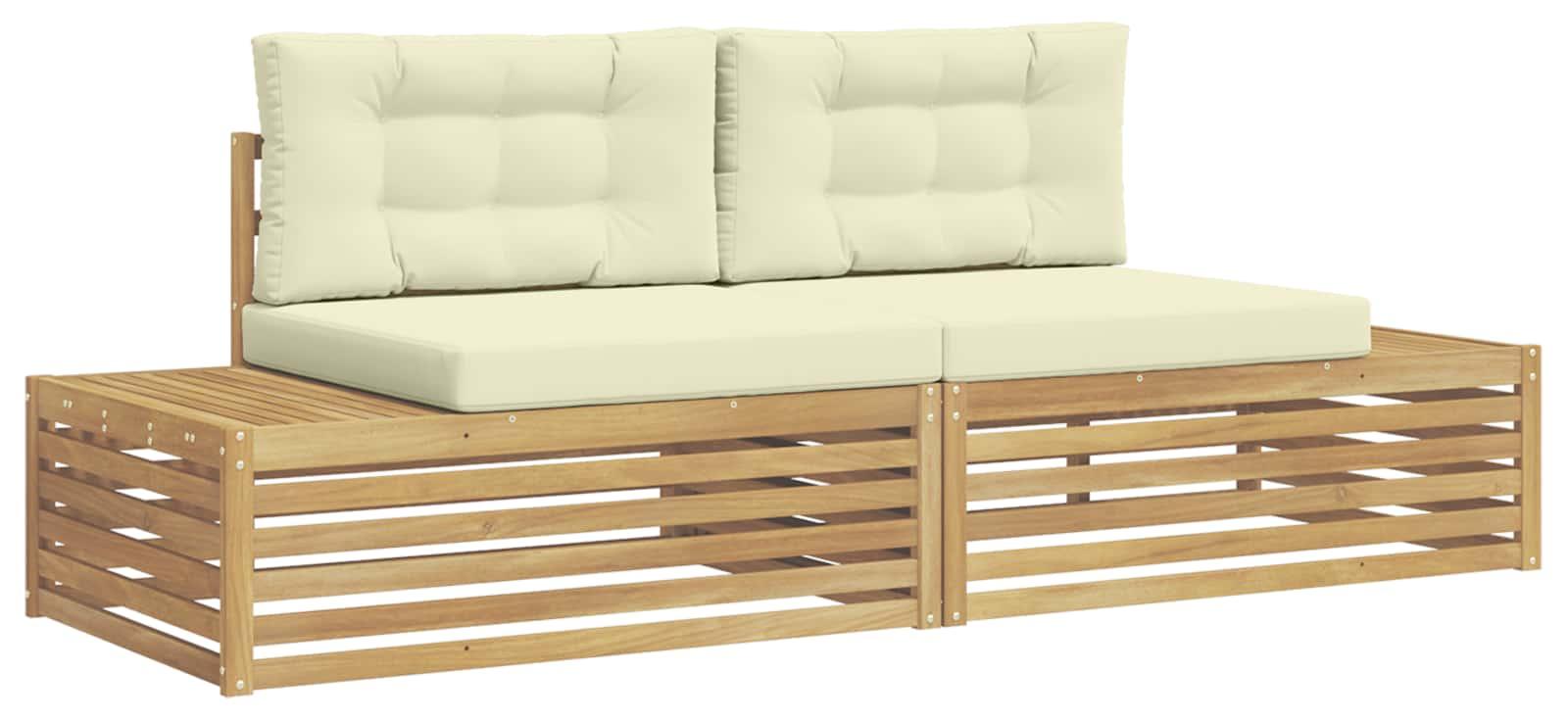 2 Stück Outdoor-Sofaset, weiß