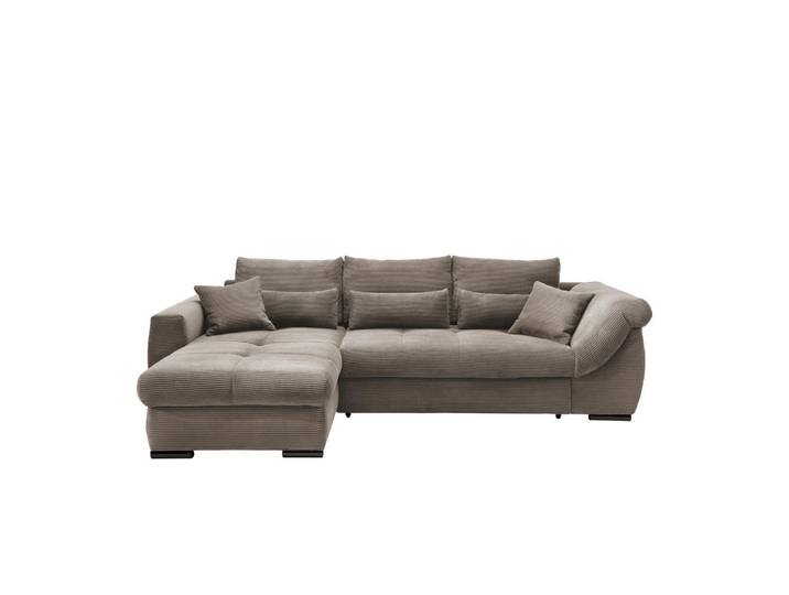 Mid.you Ecksofa, Graubraun, Metall, 4-Sitzer, Füllung: Schaumstoff,Schaumstoff,Schaumstoff,Schaumstoff, Ottomane links, L-Form, 302x188 cm, Liegefunktion, seitenverkehrt erhältlich, Rücken echt, Armteil links, rechts, Wohnzimmer, Sofas & Couches, Wohnlandschaften, Ecksofas