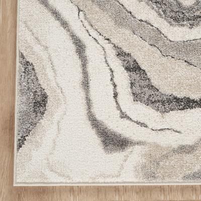 Abani Beau BEA100A Grey and Beige Abstract Stone-Inspired Area Rug