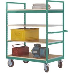 Manuflex TV3052.0001 TV3052.0001 Etagenwagen höhenverstellbar Stahl pulverbeschichtet Grau, Grün