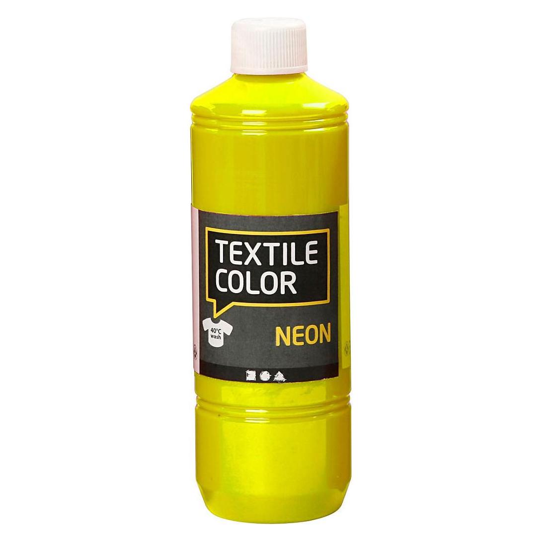 Creativ Company Textile Paint, semi opaque, neon yellow, 500 ml/ 1 bottle (500 ml) (7034212)