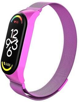Everyday Crate Xiaomi Mi Band 7 Milanese Metal Watch Band Stainless Steel Magnetic Replacement Strap purple