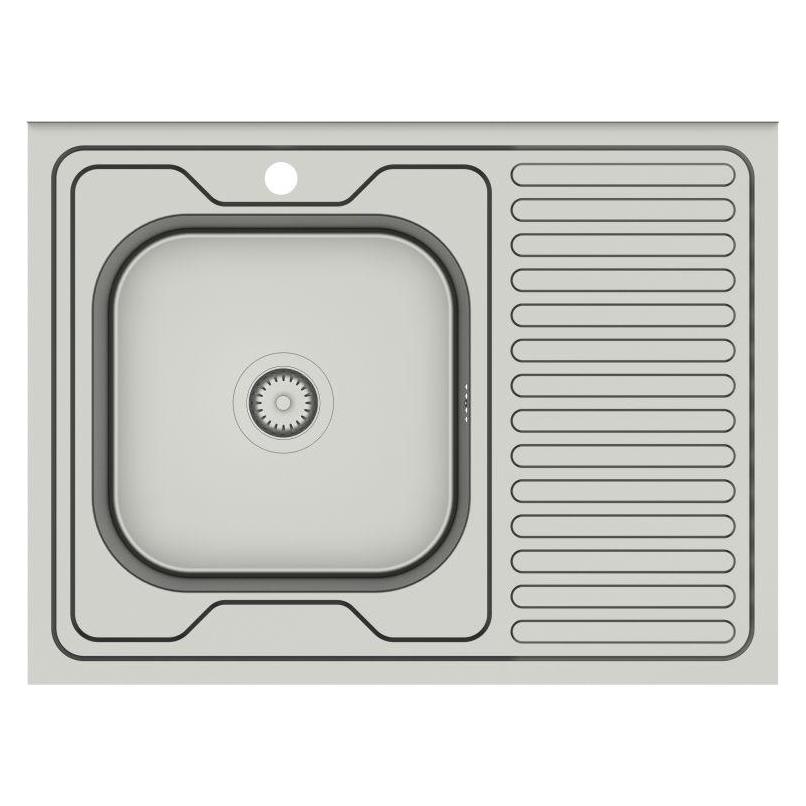 Steiner ROBIN 111 SteelQ satin sink with siphon, 1 bowl left without (73241000)