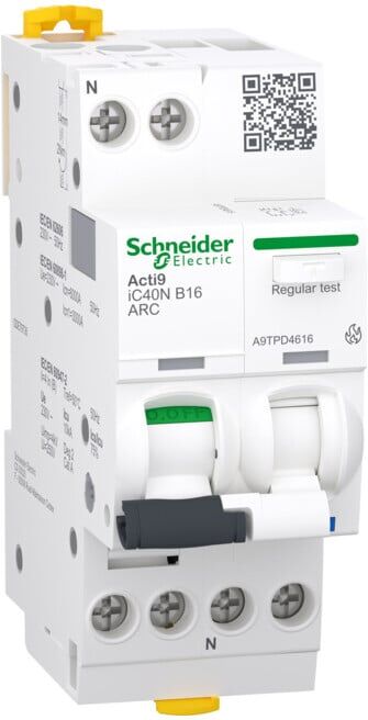 Schneider Electric Interrupteur de protection contre l'incendie AFDD 1P+N 16A B A9TPD4616 (A9TPD4616)
