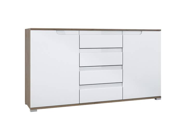 SIDEBOARD Sylt Weiß matt / Weiß Hochglanz
