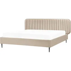 BETT mit Lattenrost 180/200 cm Taupe Brin