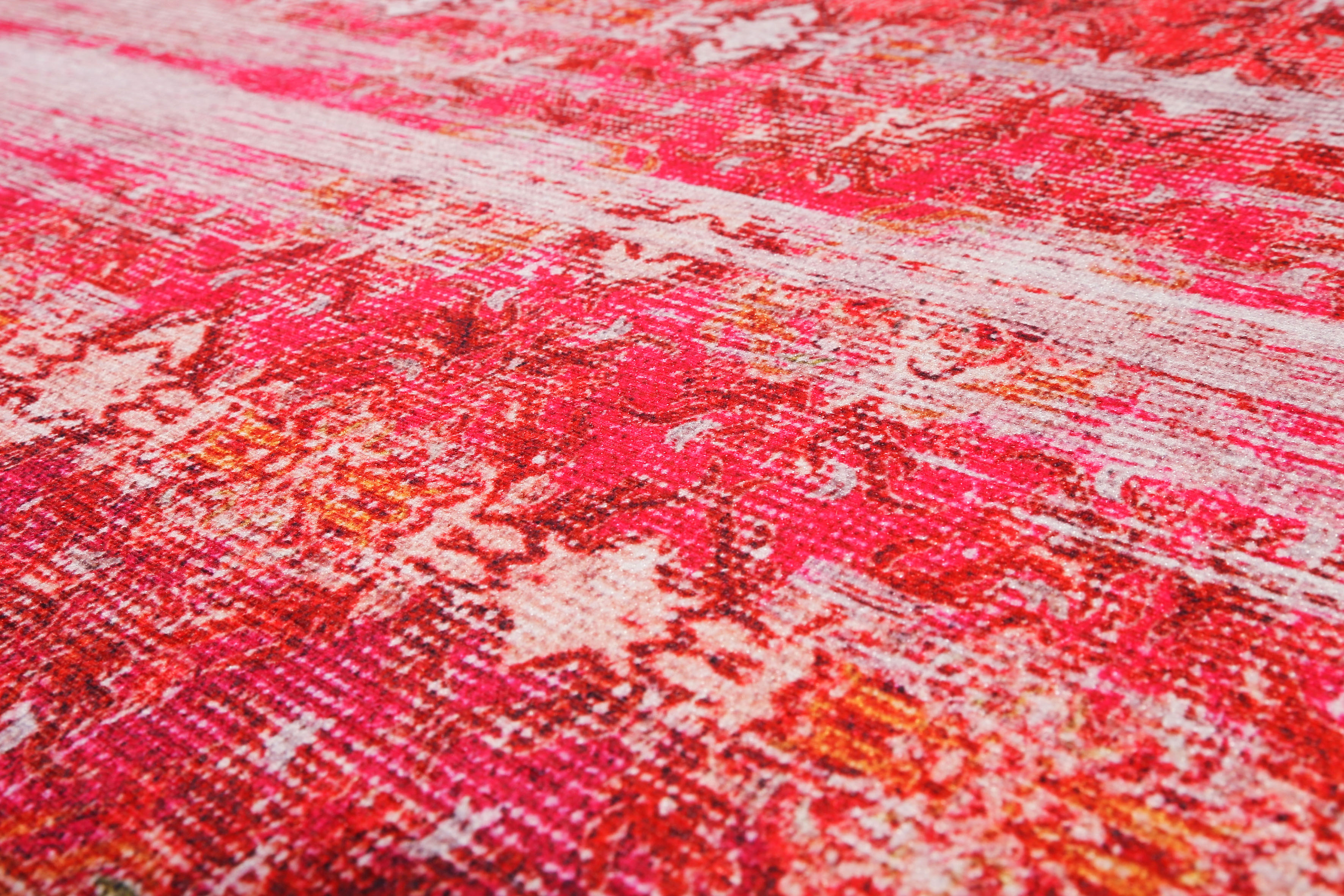 Badematte WECON HOME "Sydney", rot (rot, orange), H:6mm, Polyester, Badematten, Badematte, Vintage Orient Stil, Badezimmerteppich, waschbar