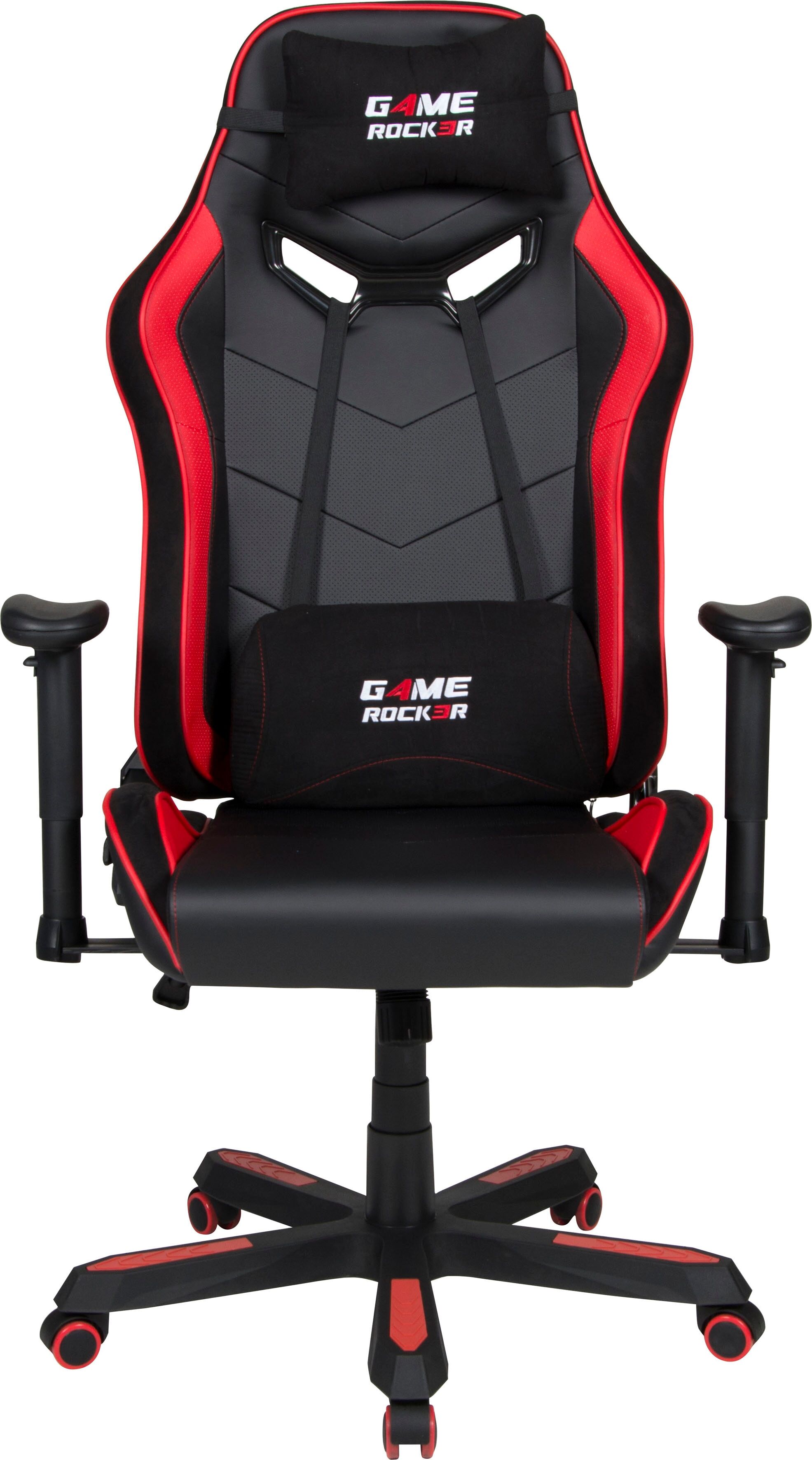 Gaming-Stuhl DUO COLLECTION "Game Rocker G-30 L", schwarz (schwarz, rot, schwarz, rot, schwarz, rot), B:72cm H:138cm T:72cm, Stühle, Gaming-Stuhl schwarz, rot, schwarz, rot, schwarz, rot B/H/T: 72cm x 138cm x 72cm, Kunstleder Microfaser, Gaming-Chair