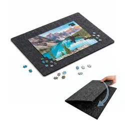 Relaxdays Faltbares Puzzlebrett Filz Grau
