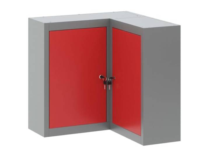 Helloshop26 Werkzeugschrank mit verstellbaren Einlegeböden, für den Innenbereich, 55 x 55 x 55 cm, Stahl, Rot, 02_0058025