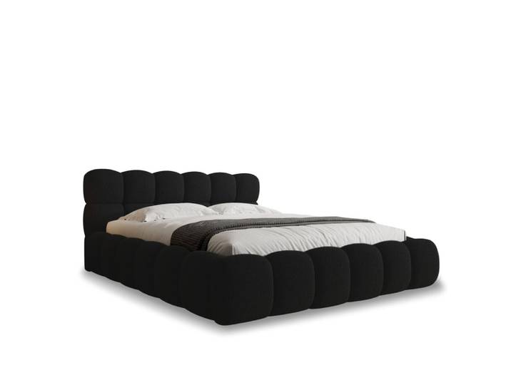 Lit coffre 180x200cm en bouclette noir