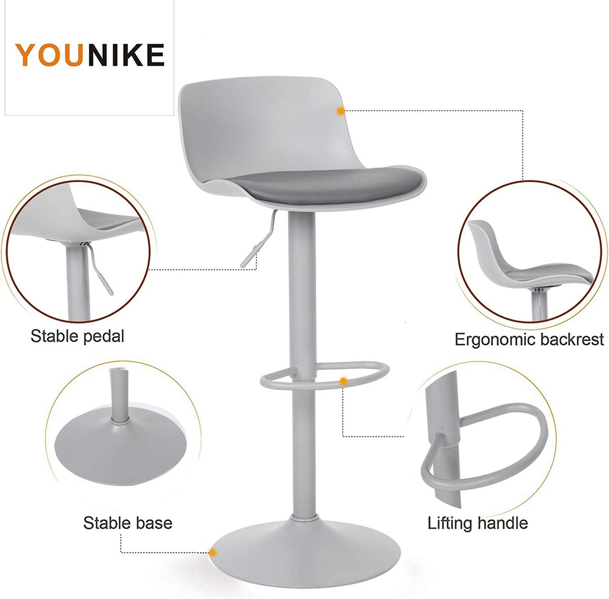 Set van moderne barstoelen voor in de keuken of eetkamer