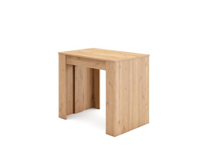 Table auxiliaire extensible effet bois de chêne 302x90x77cm