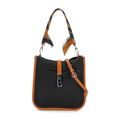 Schultertasche HARPA "JAVANA", Damen, Gr. B/H/T: 10cm x 26cm x 27cm, schwarz, Kunstfaser, mehrfarbig, Taschen Schultertasche, in zeitlosem Design