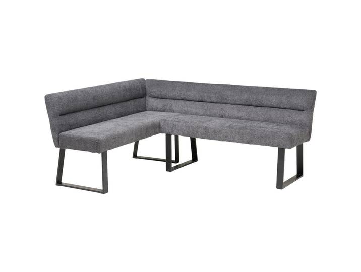 Livetastic Eckbank, Dunkelgrau, Metall, 5-Sitzer, L-Form, 190x150 cm, Esszimmer, Bänke, Eckbänke