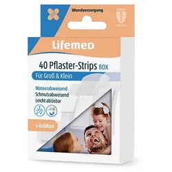 Lifemed Pflaster-Strips Box halbtransparent 48 Packungen à 40 Stück = 1920 Stück