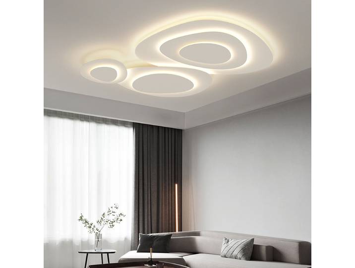 Plafonnier nordique minimaliste pour salon, éclairage ondulé moderne haut de gamme pour salle d'exposition, décoration de maison, lumières LED créatives