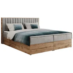 BOXBETT ALBERO 4 - 200/200 Hellgrau Velvet - H3