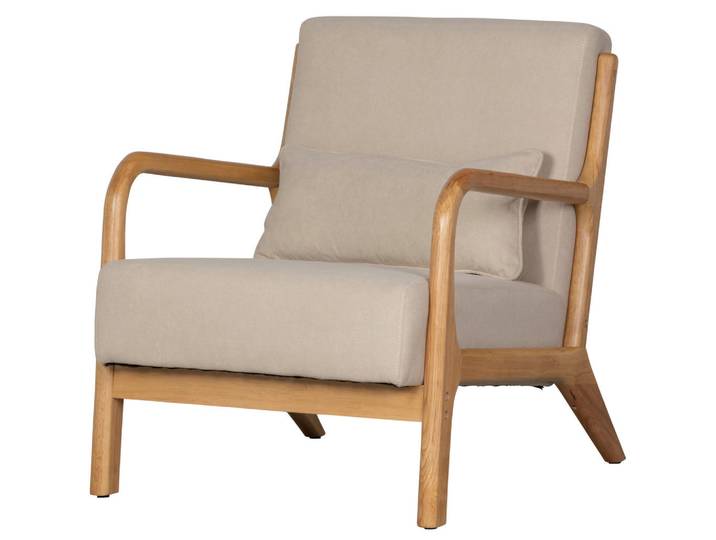 Livetastic Sessel Mark, Natur, Holz, Kautschukholz, Füllung: Polyetherschaumkern, 67x75x82 cm, Wohnzimmer, Sessel, Sonstige Sessel