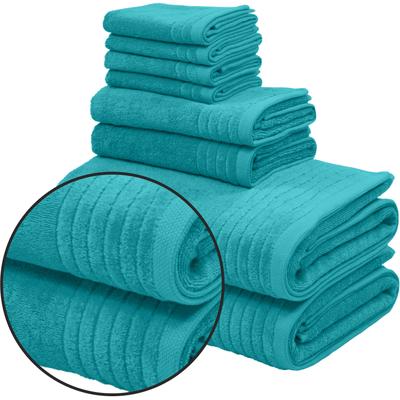 Handtuch Set OTTO HOME "Sanremo Premium, Premium Handtücher, 600 gr/m², dicke Qualität", blau (aqua), 8 Stk., Frottier, Frottier, Obermaterial: 100% Baumwolle, Handtuch-Sets, Duschtücher, Handtücher, Seiftücher, 100% Baumwolle, 5 Jahre Garantie
