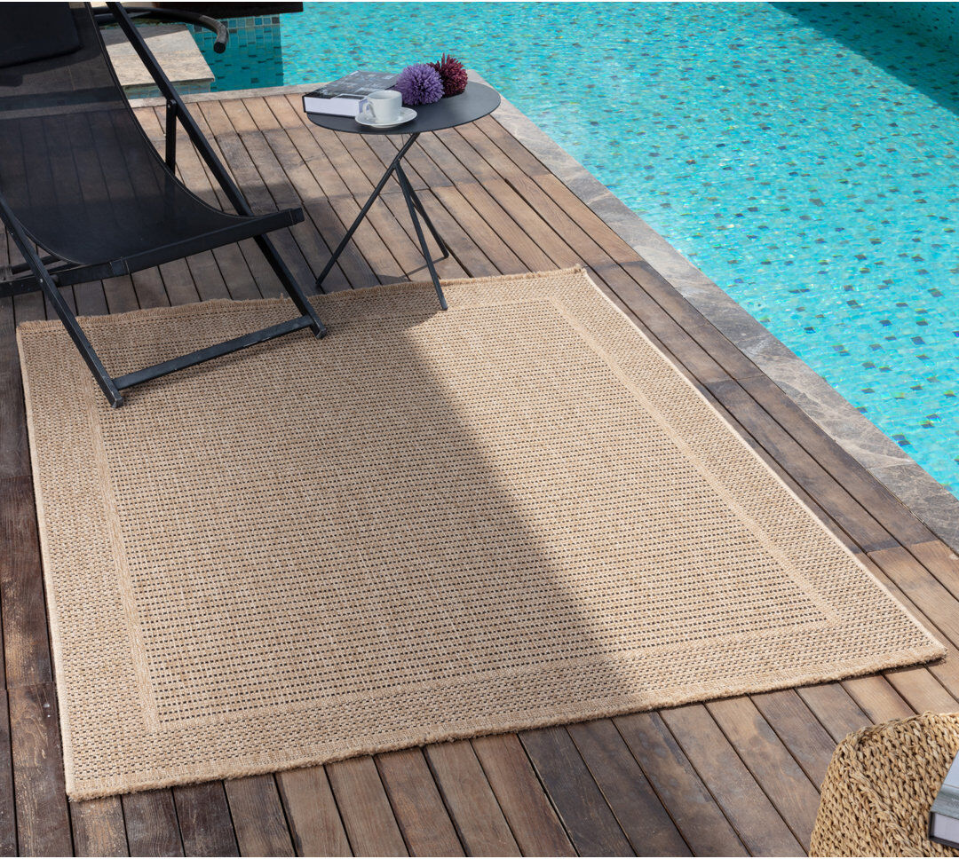 Highland Dunes Klara Boho Jute-Look Beige Area Rug Solid Colour Rectangle 275 x 200 cm