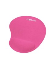 LogiLink GEL Mouse Pad with Wrist Rest Support Mauspad mit Handgelenkpolsterkissen pink (ID0027P)