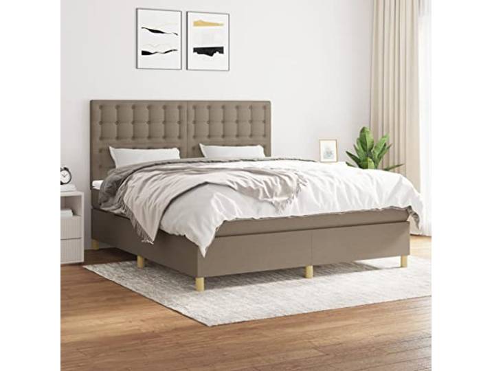 RJPLMFV Lattenrost, komplett, 160 x 200 cm, Taupe Verstellbarer Kopf, Taschenfederkernmatratze, Rückenstütze, langlebig, atmungsaktiv