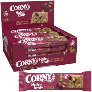 Corny Müsliriegel Haferkraft Cranberry-Kürbiskern, je 50 g, 12 Riegel