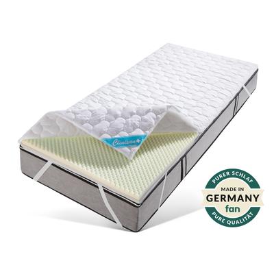 Topper FAN "Clinisan Punktoflex, Bezug kochfest 95", weiß, B:180cm H:6cm L:200cm, Baumwolle, Komfortschaum, Polyester, Topper, kochfester Bezug - Druckentlastung durch Noppen-Struktur