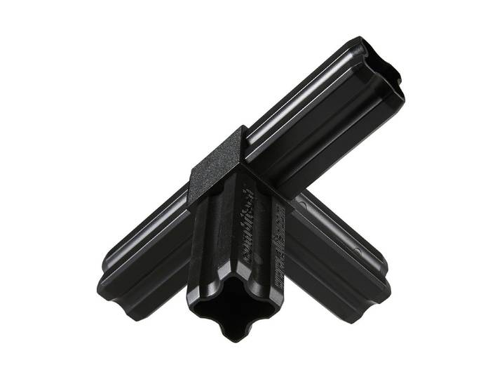 Alfer Knoten-Verbinder mit 4 Zapfen Schwarz