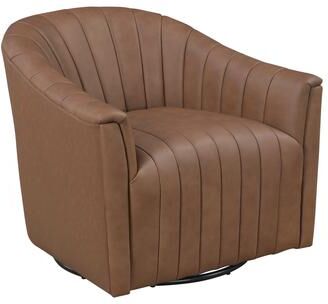 Fremont & Park "Tarn 33"" Top Grain Leather Swivel Chair with 360-degree Metal Base"