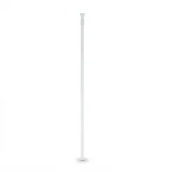 Relaxdays Teleskopstange, 110–200 cm, Klemmstange für Duschvorhang, Gardine, Türrahmen, Edelstahl, ohne Bohren, weiß