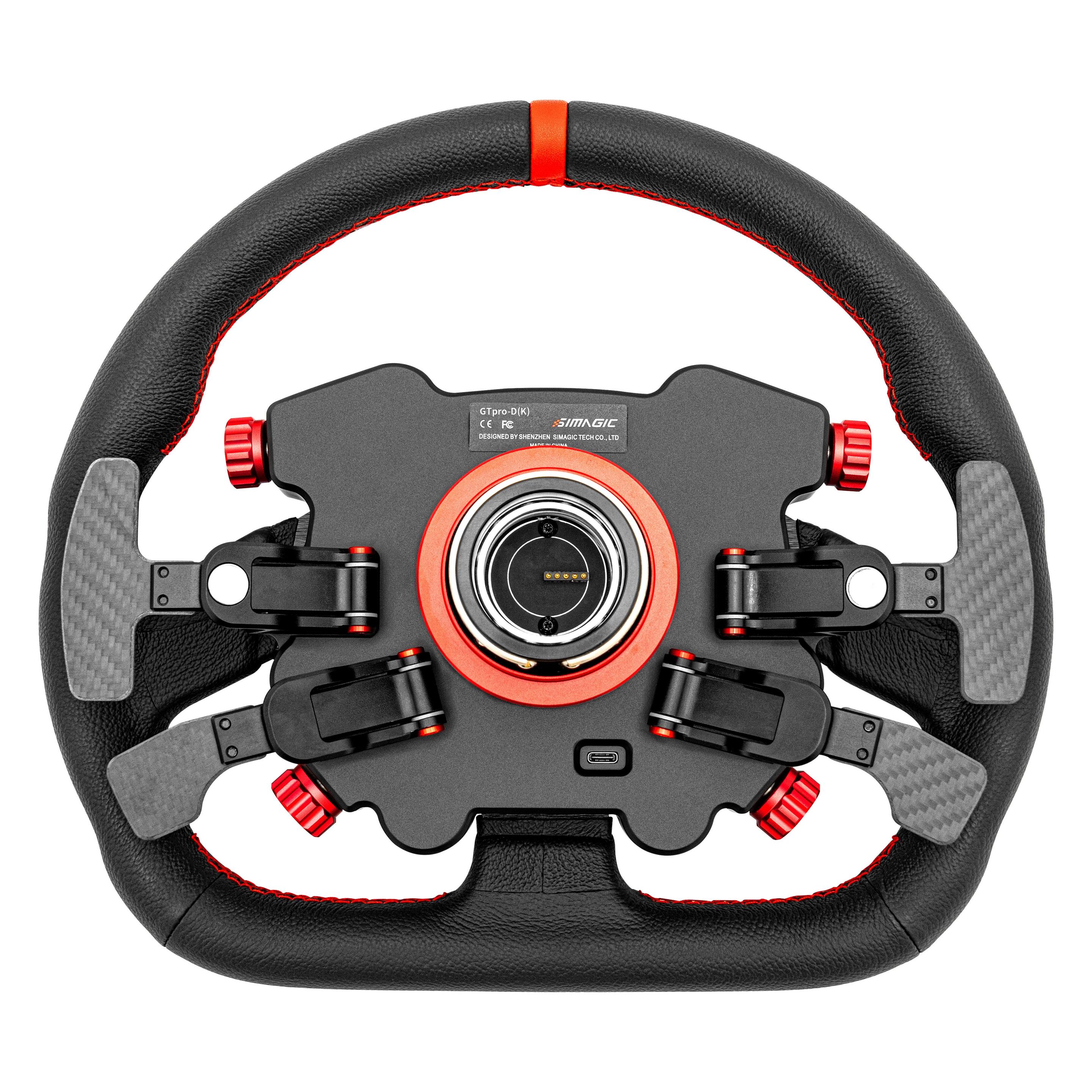 Simagic GT1 D Lenkrad + Pro HUB/Knob - Leder (PC) (GTPRO-D(K)(LEATHER))