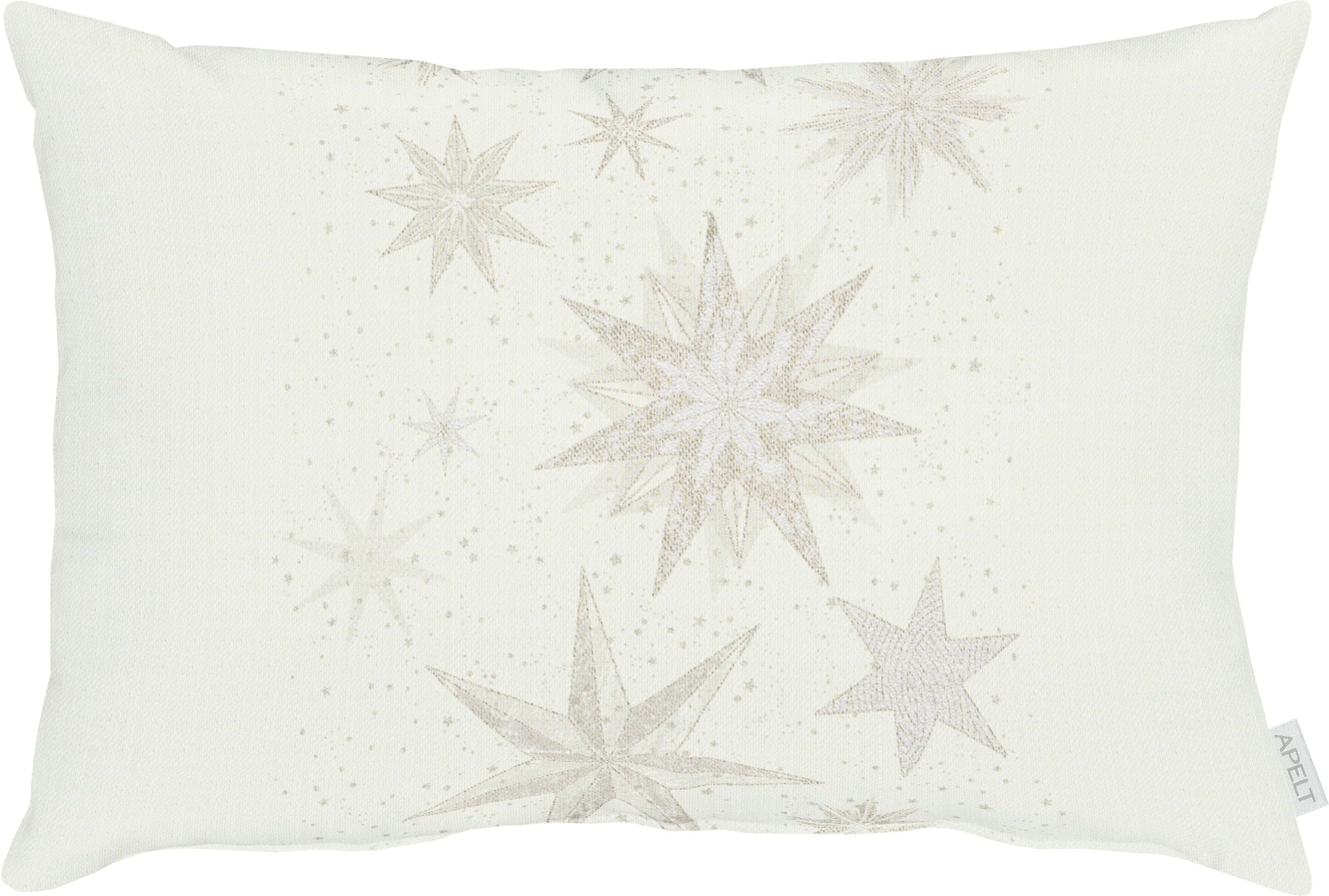 Dekokissen APELT "5843", beige (goldfarben, natur, sterne), B:35cm L:50cm, Polyester, Dekokissen_Sitzkissen_Kissenhüllen, Dekokissen goldfarben, natur, sterne B/L: 35cm x 50cm, 1 Stk.