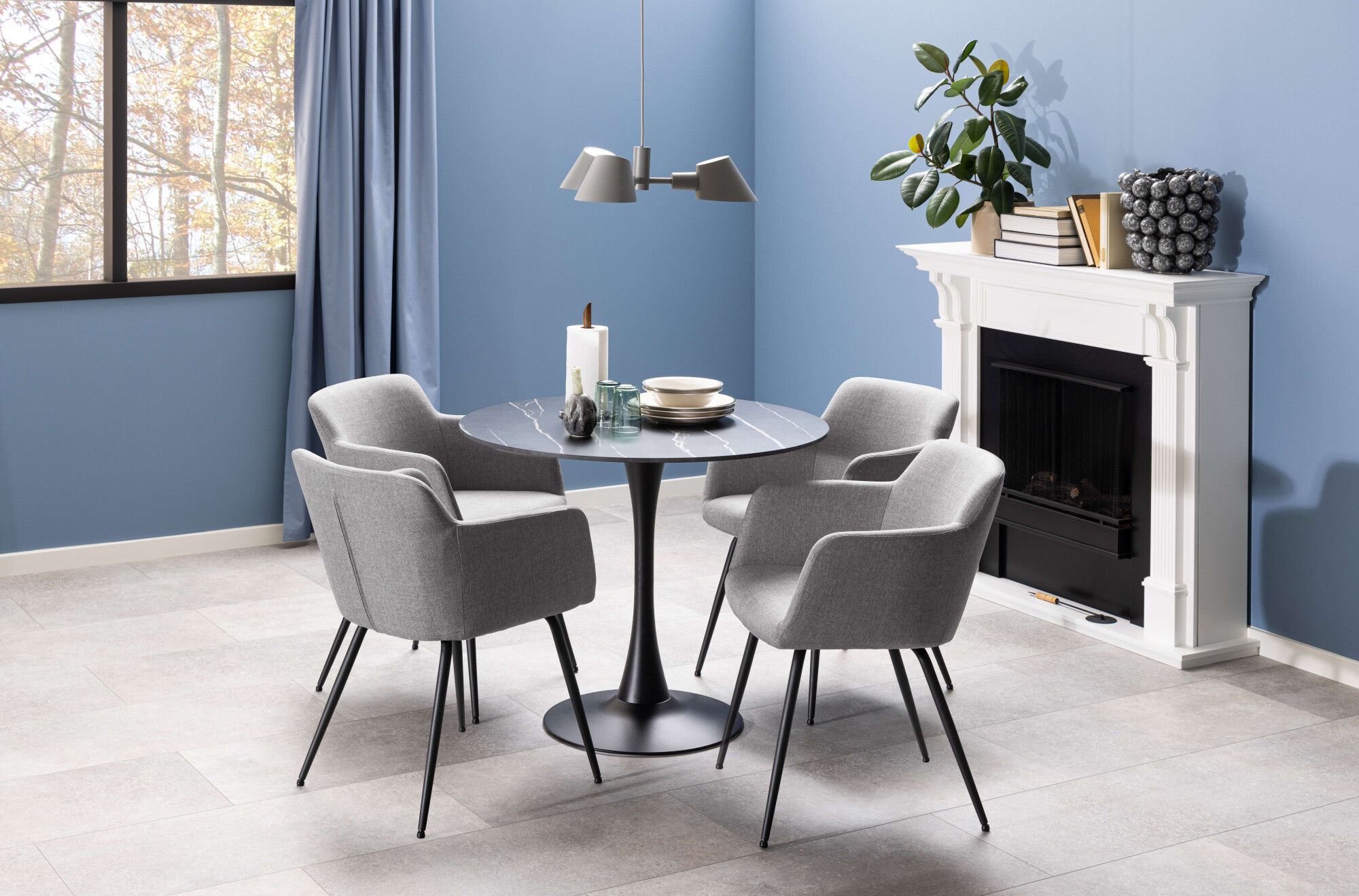 Esstisch ACTONA GROUP "Malta", schwarz, B:90cm H:75cm T:90cm, Tische, Esstisch