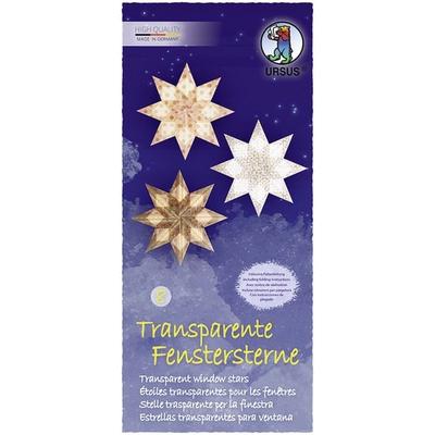 URSUS Dekorationsartikel Transparente Fenstersterne groß, Sortierung 08, 80 Blatt