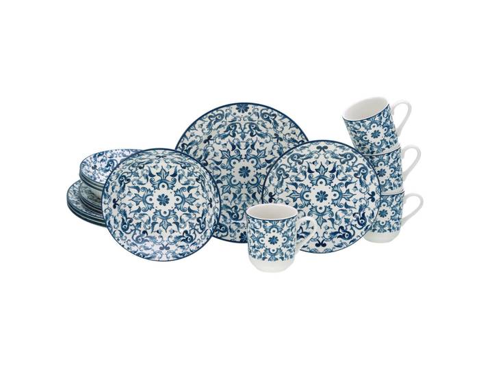 Creatable Kombiservice Fresco, Blau, Weiß, Keramik, 16-teilig, 300 ml, stapelbar, Essen & Trinken, Geschirr, Geschirr-Sets, Kombiservice