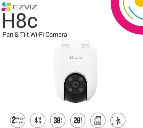 EZVIZ H8C Telecamera Wi-Fi panoramica e inclinabile con audio bidirezionale Full-HD