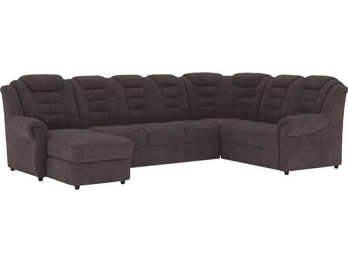 Wohnlandschaft, Polyester, Schwarz, 333×216 cm, Mit Bettfunktion & Stauraum, Modern, Home-affaire