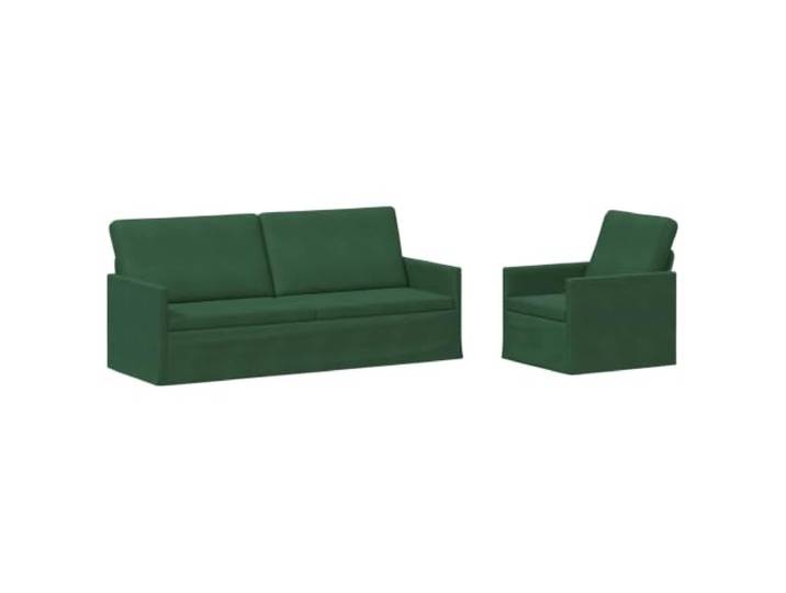 vidaXL Sofa-Set 2 pcs Dschungelgrün Cordstoff Bietet langfristige Unterstützung, Garantiert plüschige Entspannung, Verbessern die Nutzungskomfort