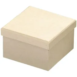 5x Knorr Prandell Pappbox mit Deckel quadratisch 10x10x6,3cm natur
