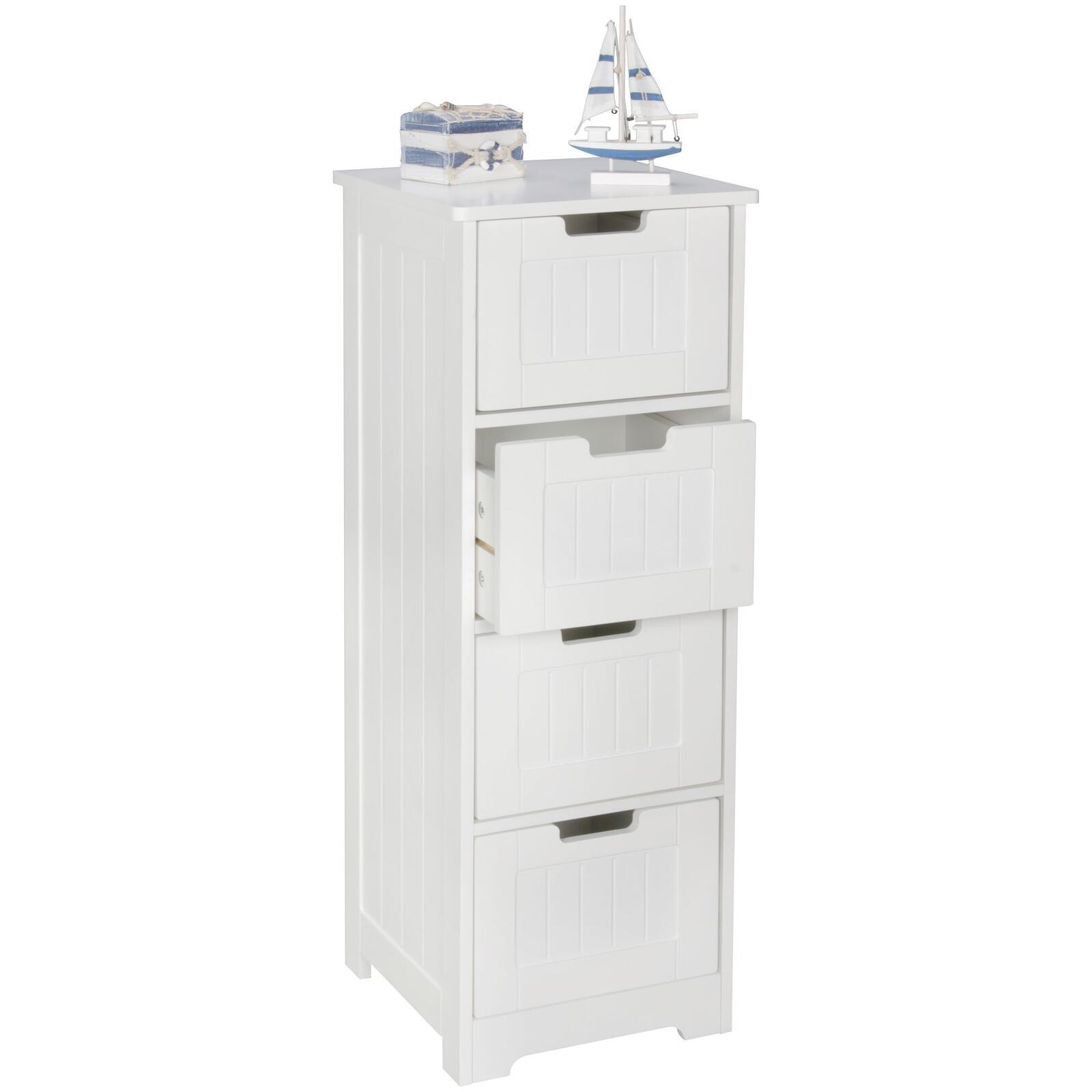 WOHNLING WL5.183 Design Badschrank PATTI Landhaus-Stil Weiß 30 cm x 30 cm x 83 cm