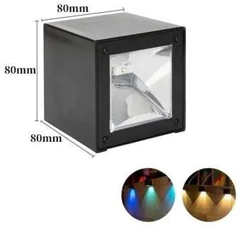 Uplift Treasures Modern Solar Square Wall LED Light warm & Rgb 2 Pcs